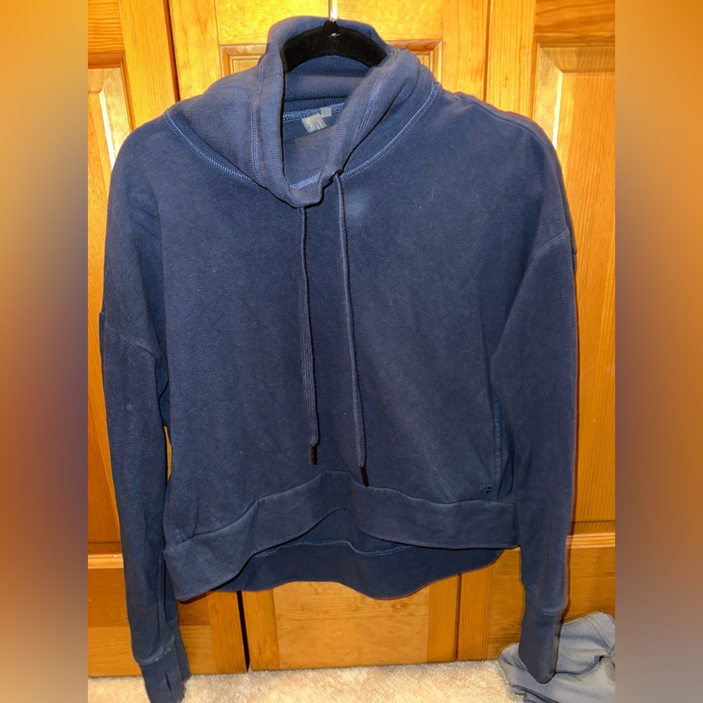 Sweaty Betty Navy Blue Cowl Neck Sweater